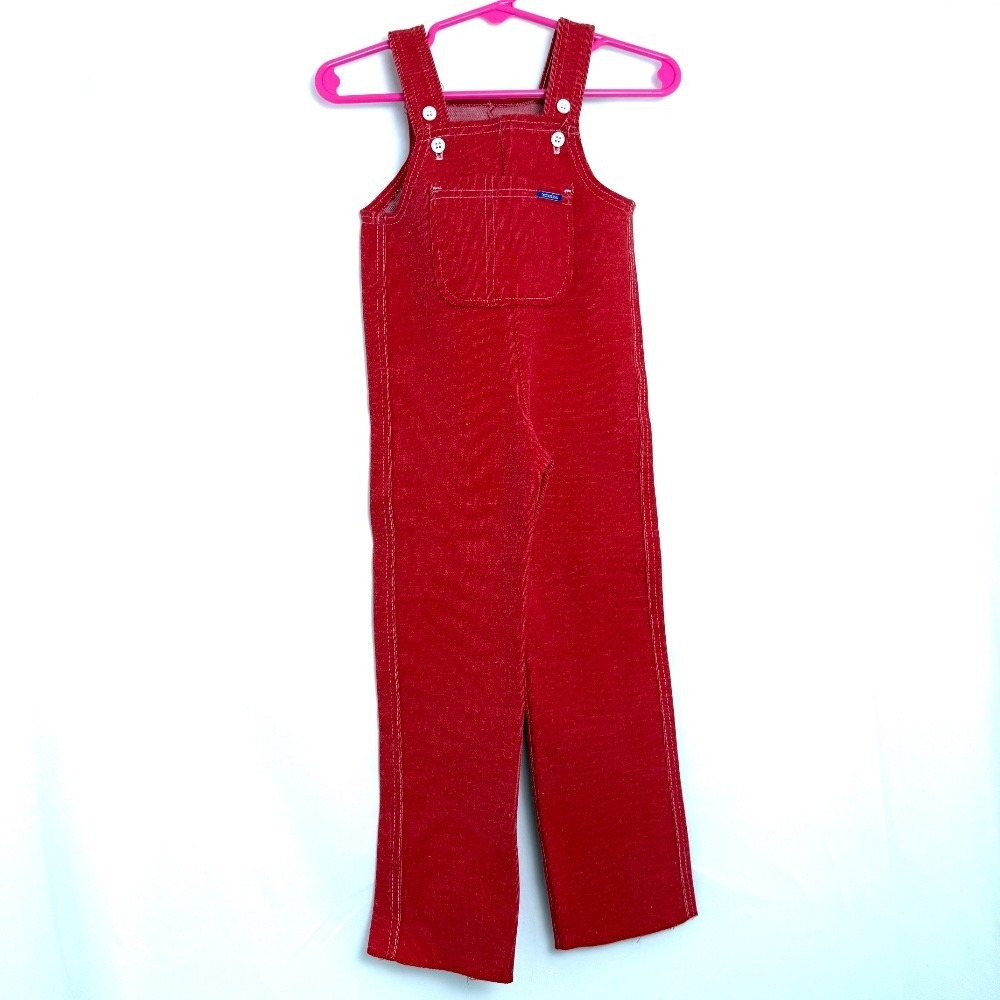 Vintage Absorba Red Overalls Jumpsuit‎ Pocket Front Kids 2T